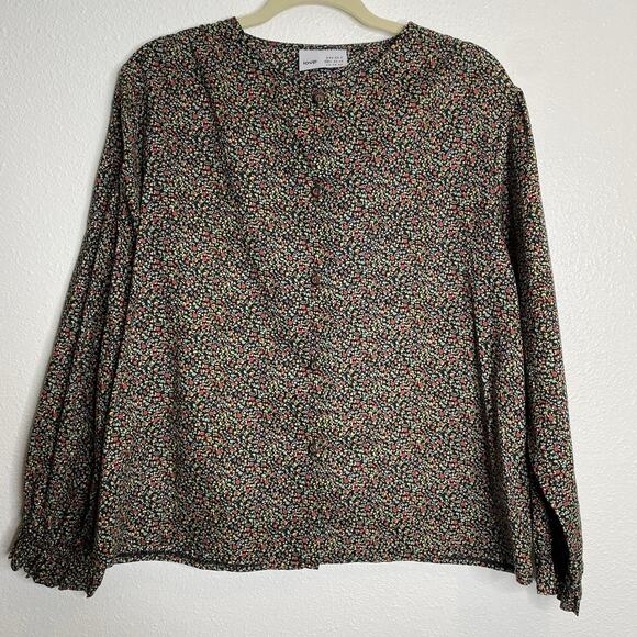 Loup Micro Floral‎ Print Blouse Size M - Picture 1 of 4